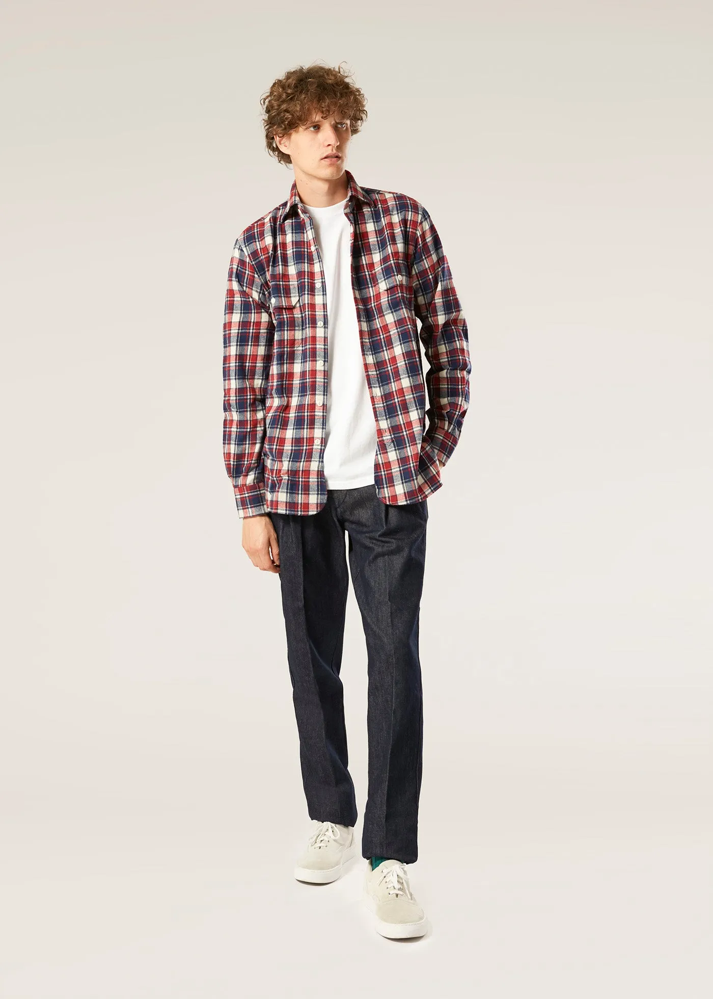AANTERO RED FLANNEL CHECKED SHIRT