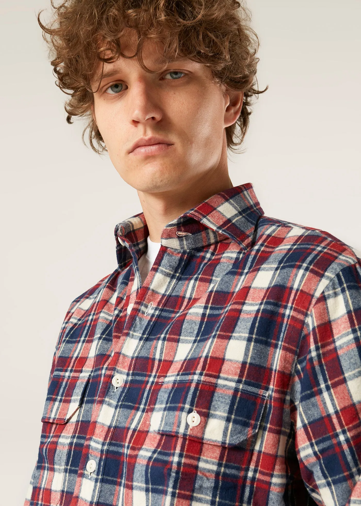 AANTERO RED FLANNEL CHECKED SHIRT