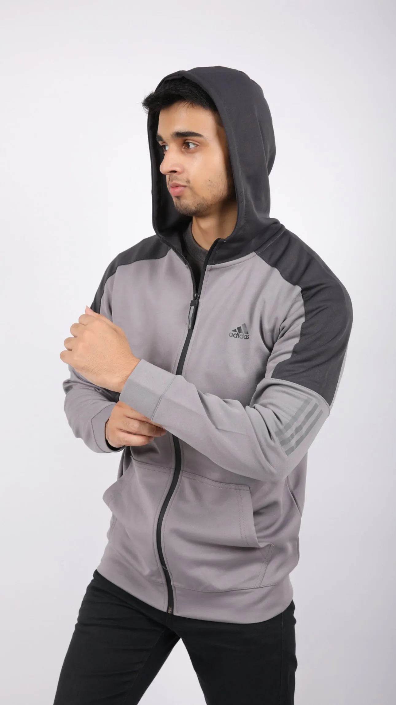 ADI Grey Black Track Jacket - Imported
