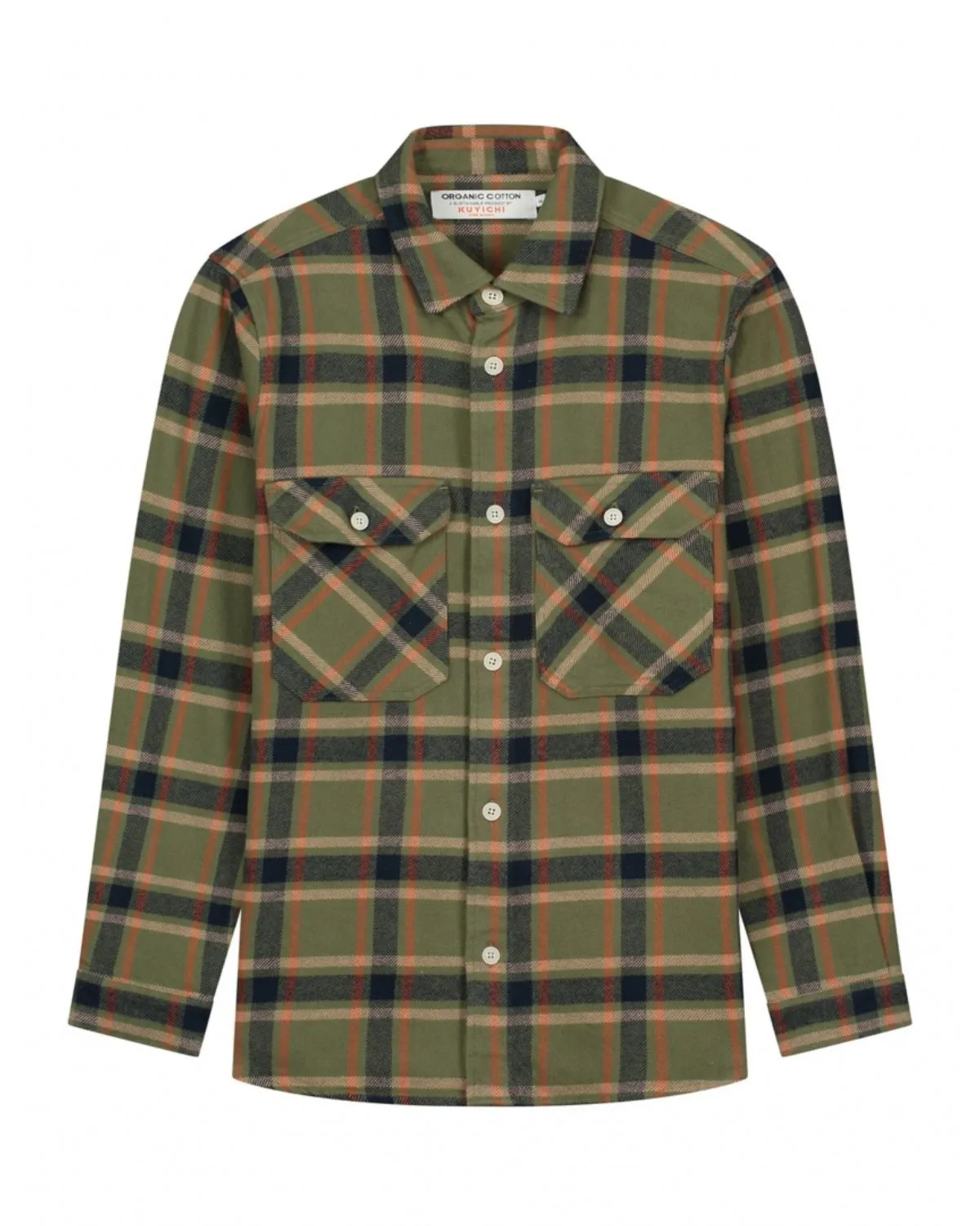 Andrew Checked Overshirt Army Green