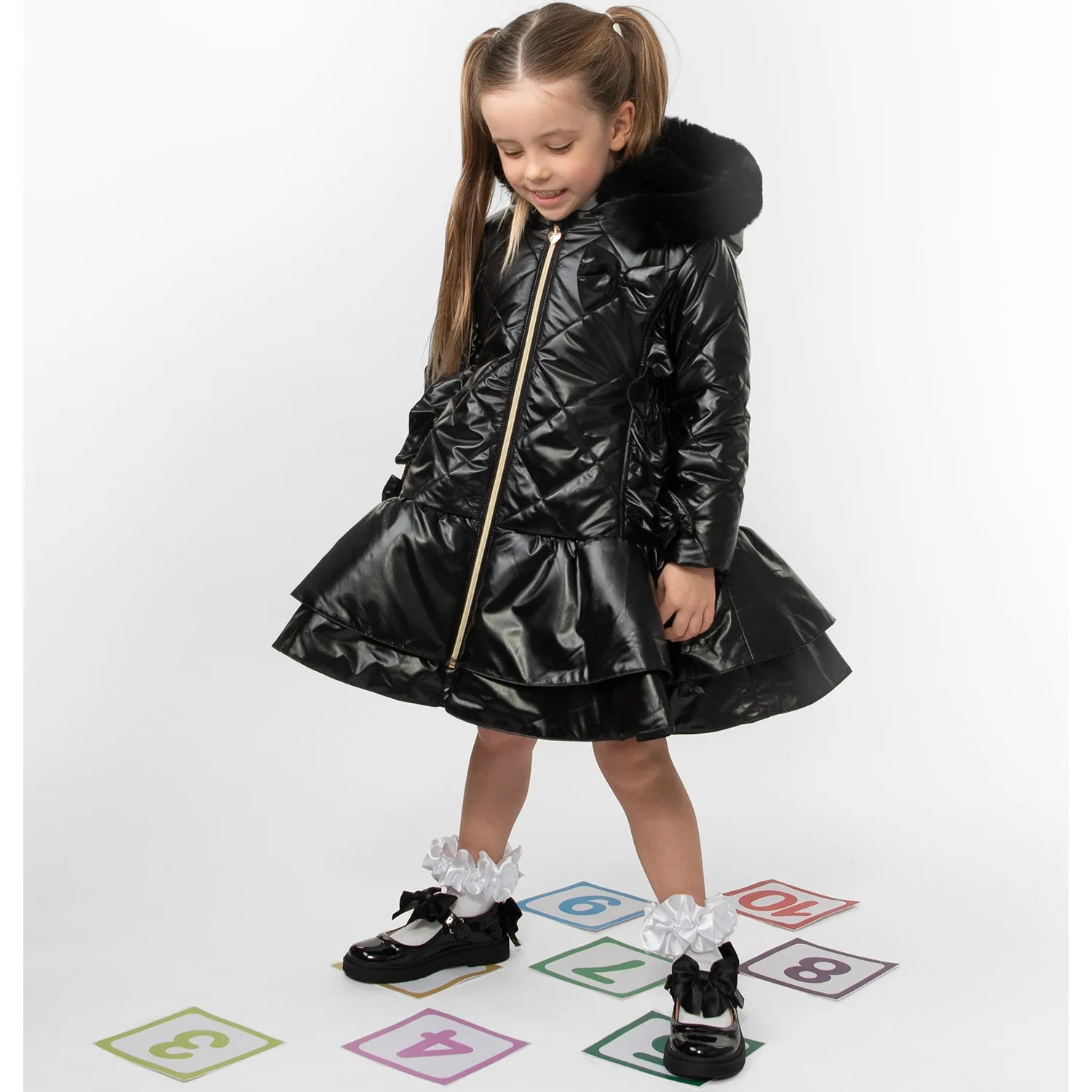 Black Hooded Schoolcoat