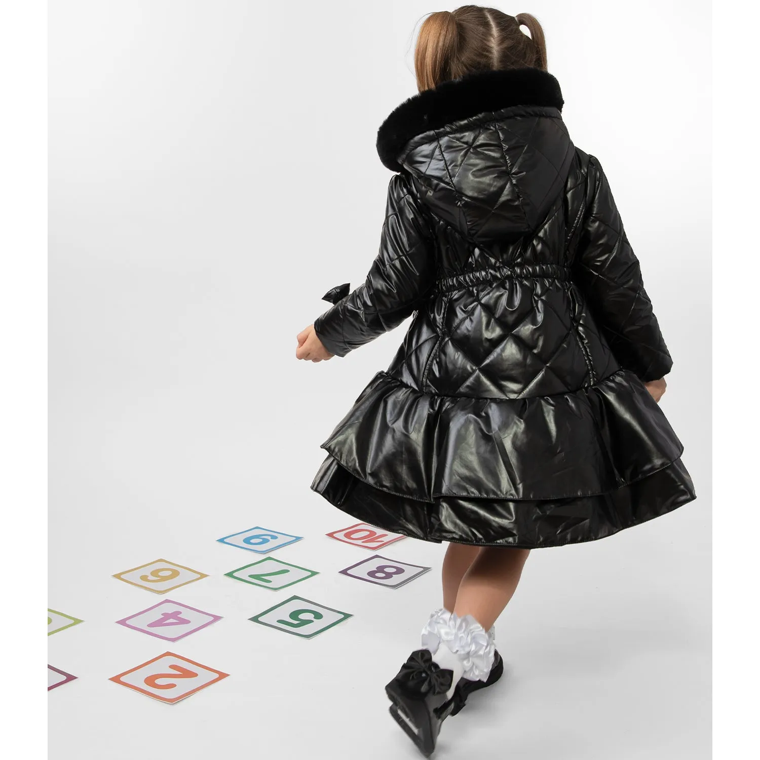 Black Hooded Schoolcoat