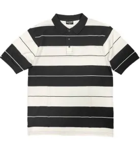 Black/White Old School Pique Polo Shirt