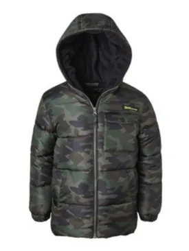 Boys Camo Print Puffer Jacket - ZB142