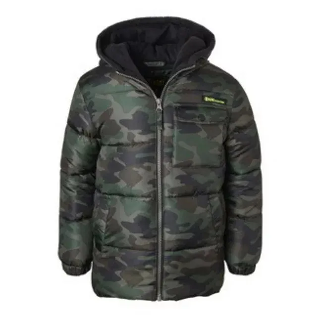 Boys Camo Print Puffer Jacket - ZB142