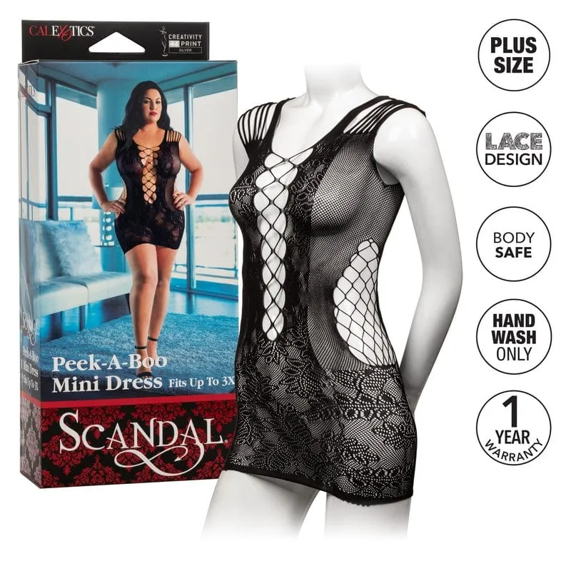 Calexotics Scandal Peek-A-Boo Mini Dress Plus Size