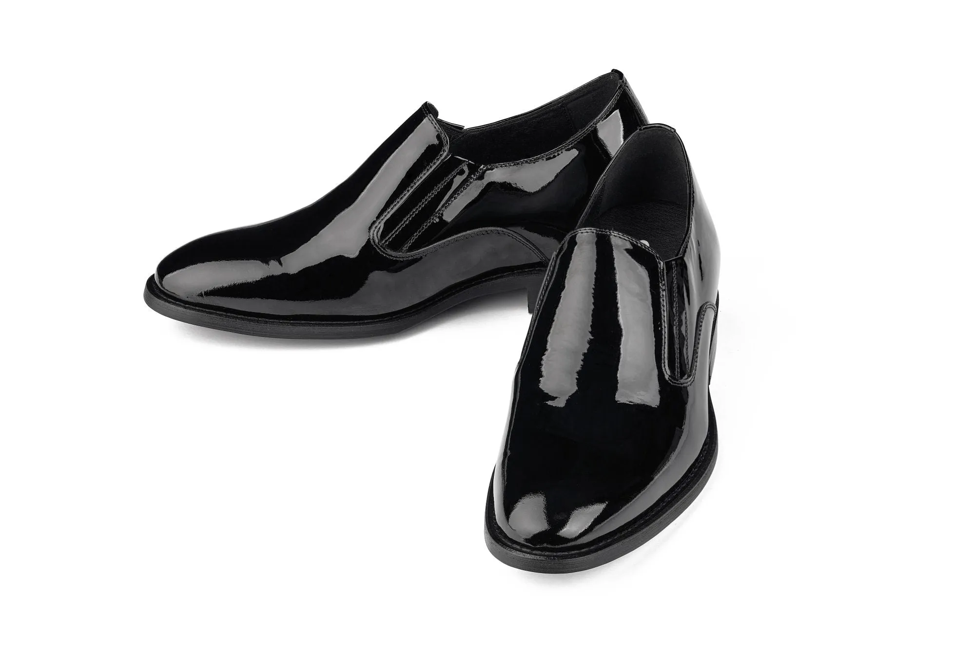 CALTO - Y7402 - 2.8 Inches Taller (Black) - Patent Leather Formal Dress Shoes