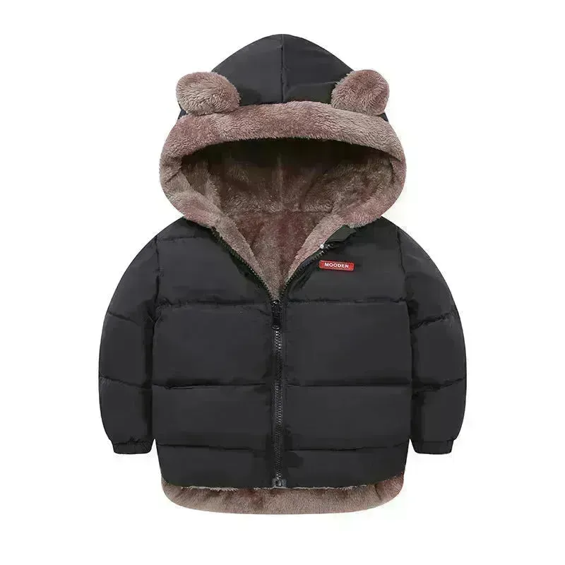 Children Boy's Cotton-padded Fleece Lined Puffer Winter Jacket for Kids