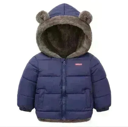 Children Boy's Cotton-padded Fleece Lined Puffer Winter Jacket for Kids