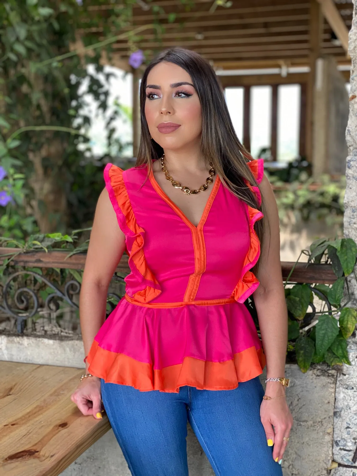 Color Block Sleeveless Top