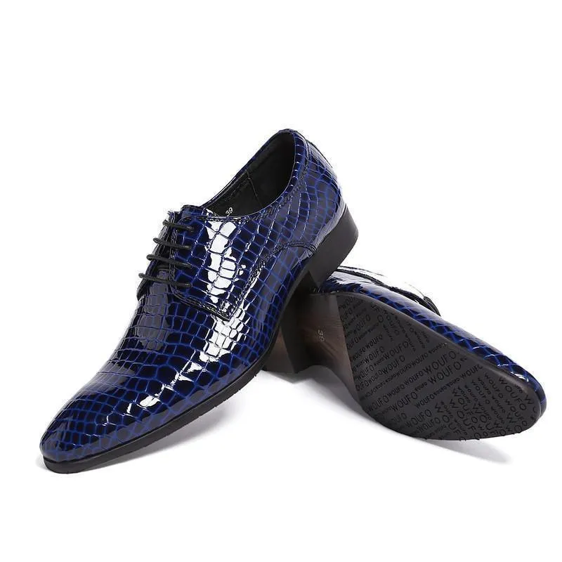 Fashion Derby Shoes Mens Dress Shoes Patent Leather Shoes