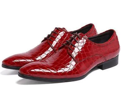 Fashion Derby Shoes Mens Dress Shoes Patent Leather Shoes