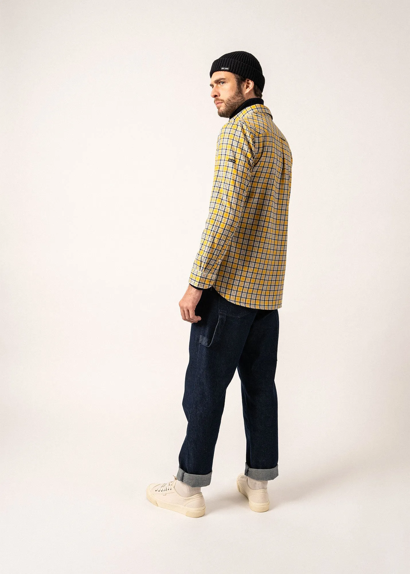 Florent Checked Shirt - in cotton flannel (AMBRE/VEGETAL)
