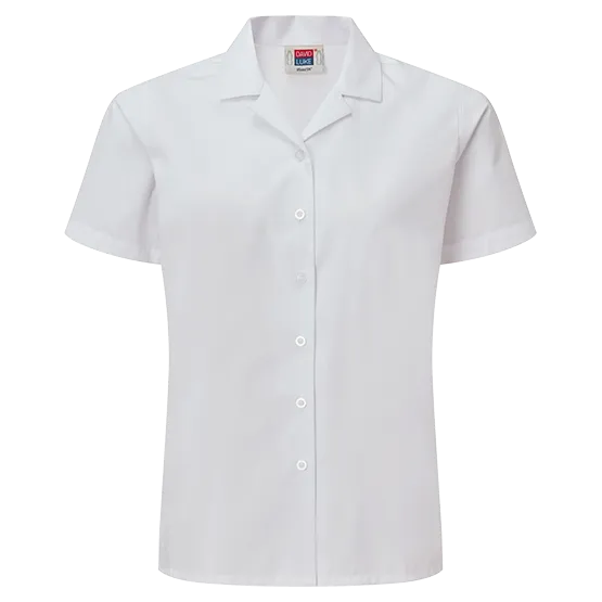 Girls Eco Short Sleeve Revere Collar School Blouses 2 Pack