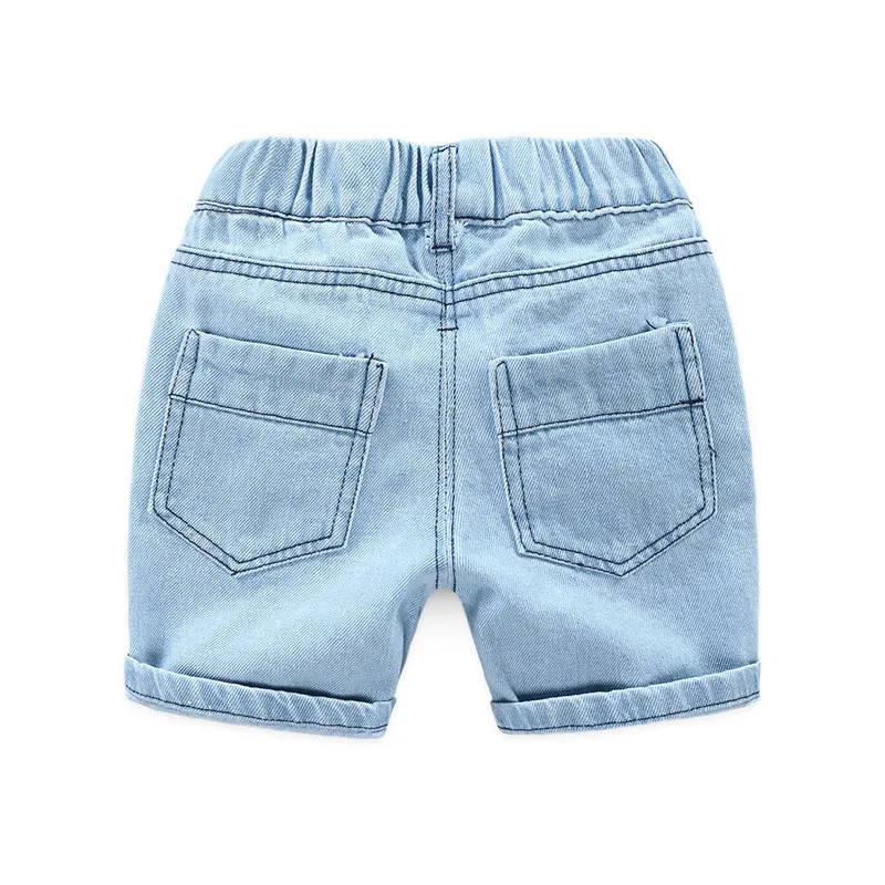 Light-Blue Ripped Denim Shorts