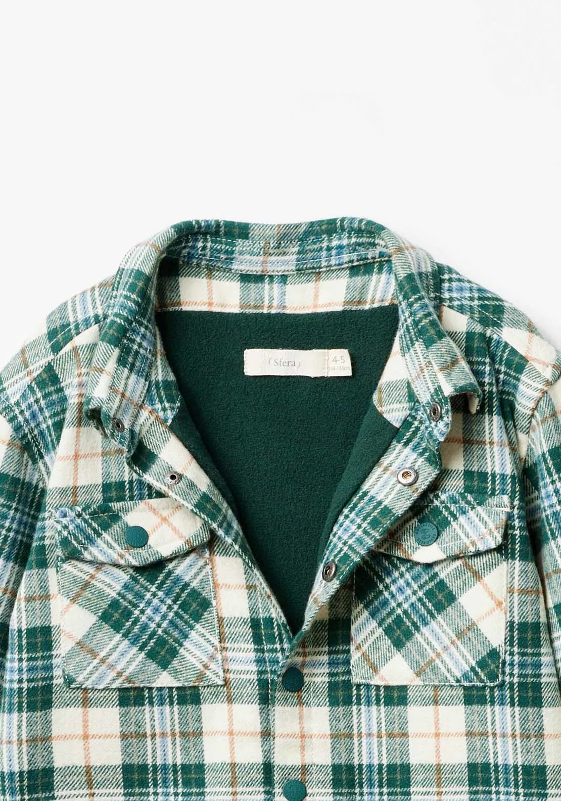 Long Sleeve Checked Shirt - Green Medium