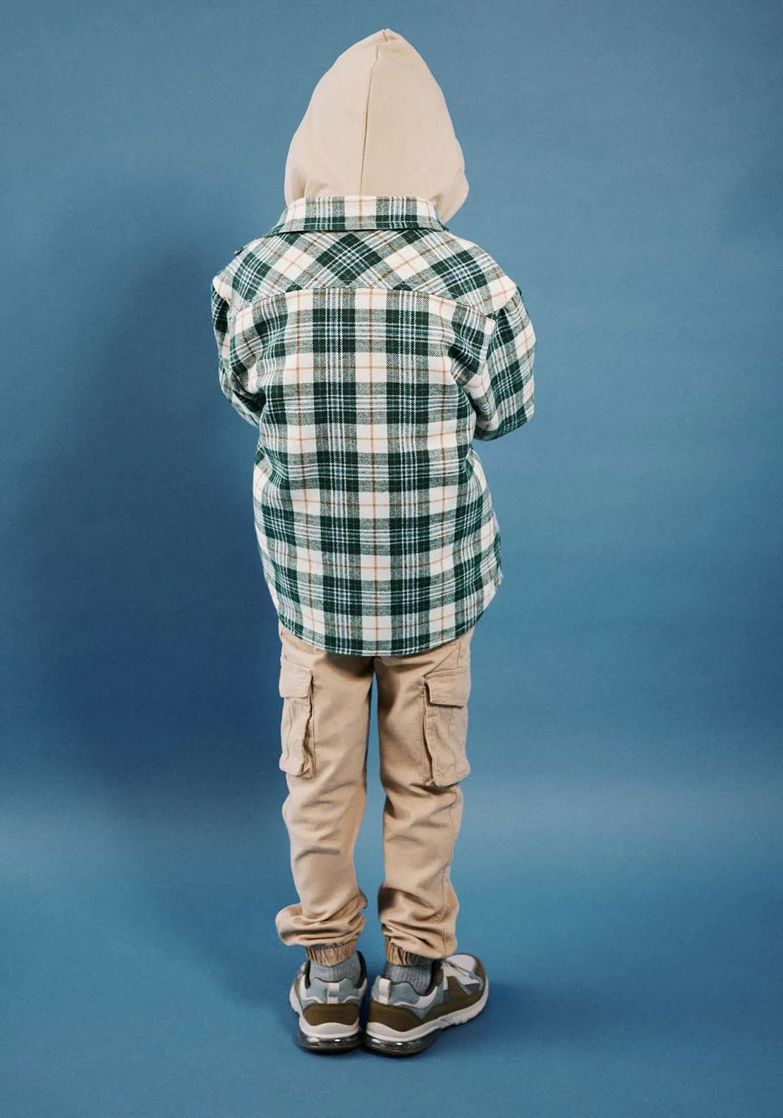 Long Sleeve Checked Shirt - Green Medium