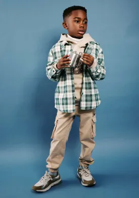 Long Sleeve Checked Shirt - Green Medium
