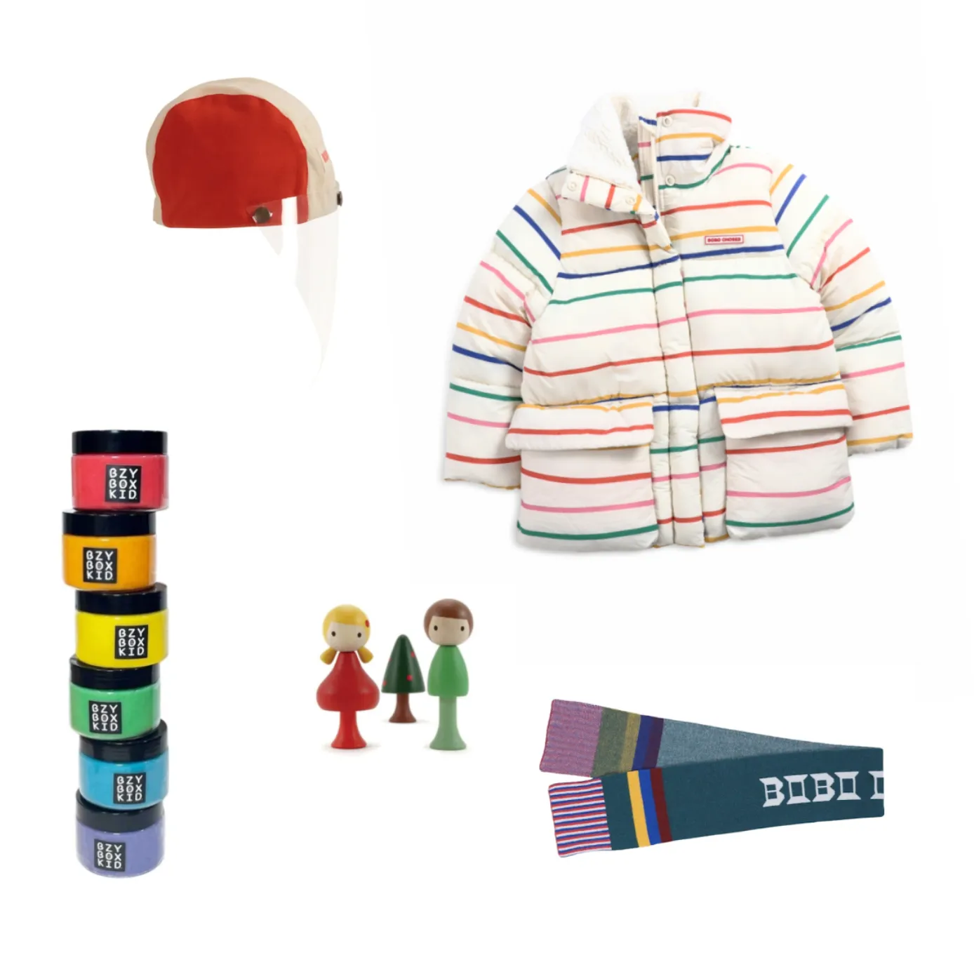 Multi Color Stripes Padded Puffer Jacket