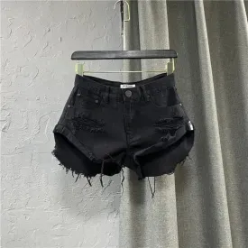 New Low-Waisted Ripped Denim Shorts For Women