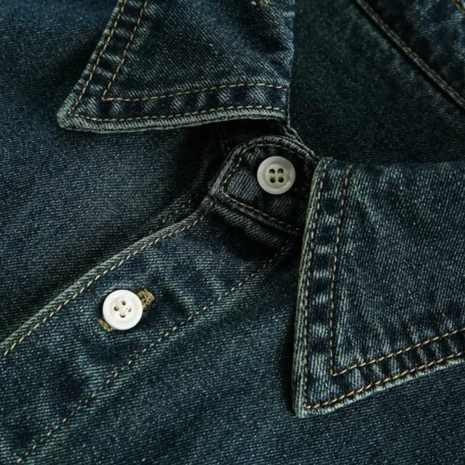 Old school oversized fit denim short sleeve shirt