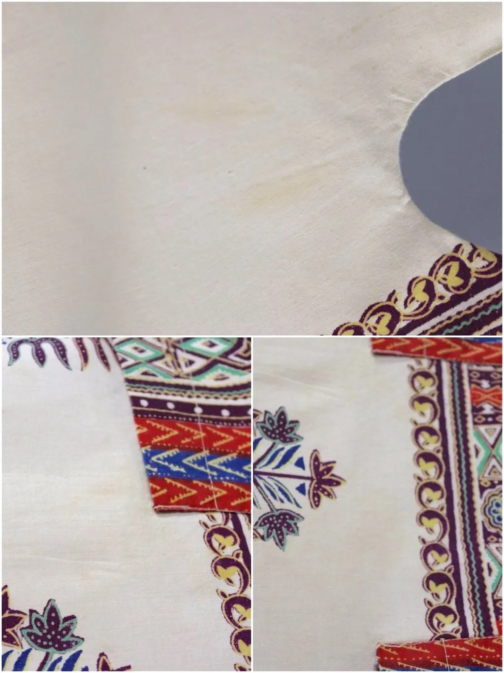 Vintage 1970s Ivory Cotton Hippie Tunic