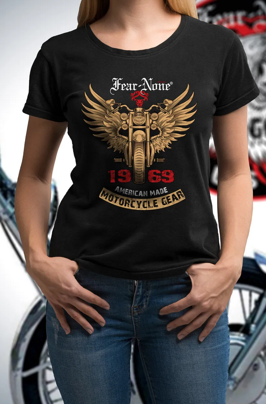 Women's FEAR-NONE "Gold Wings" Short Sleeve T Shirt