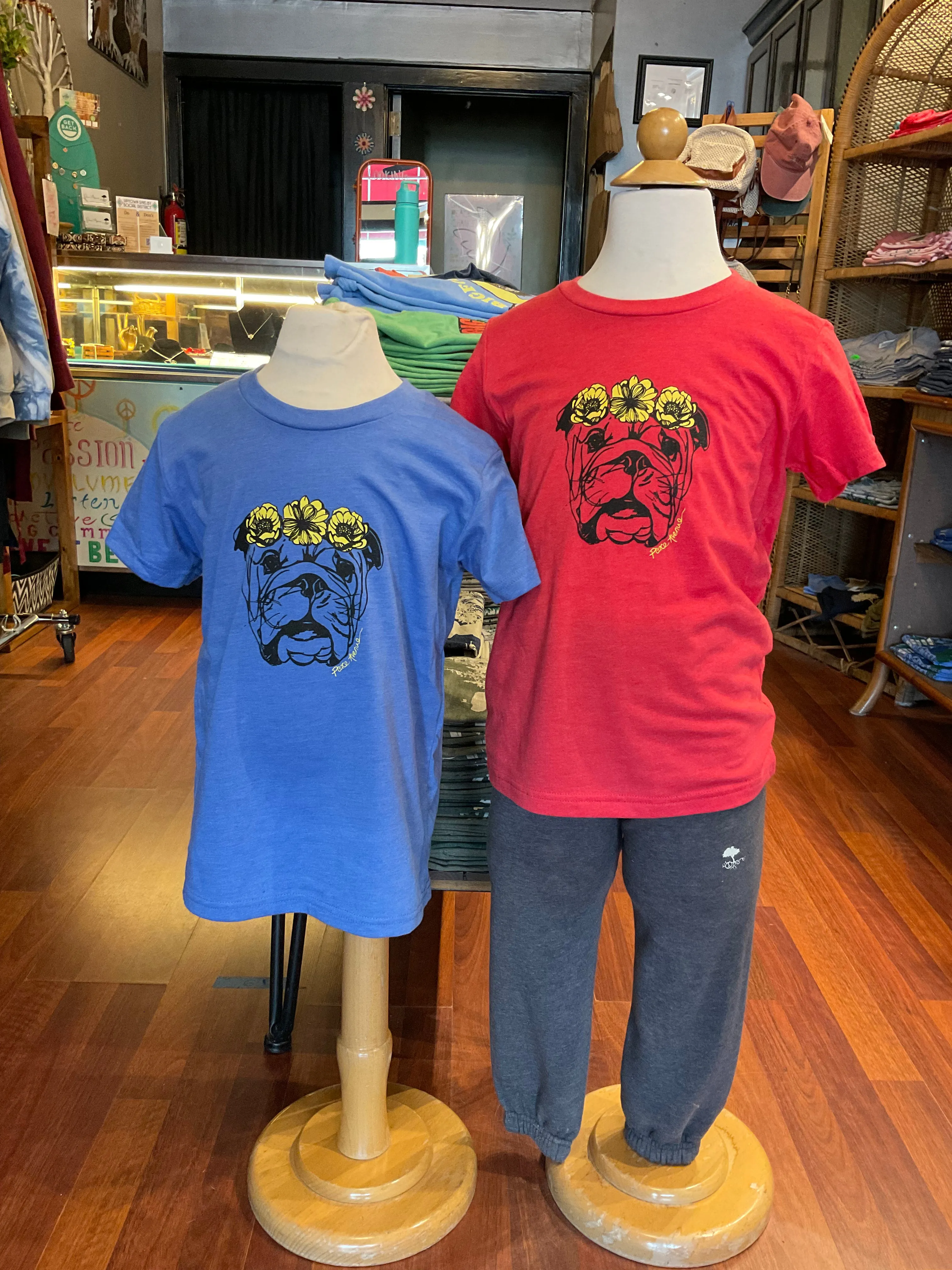 Youth Bulldog with Flower Crown